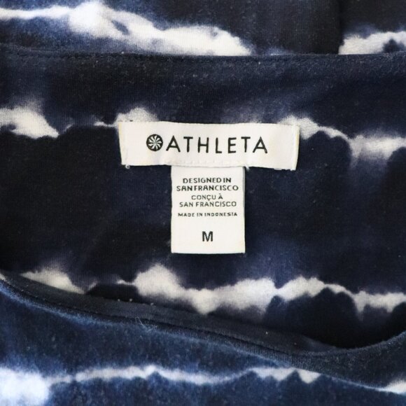 Athleta Women's Sz M Blue Santorini Thera Tie Dye Sleeveless Mini Stretch Dress - Picture 7 of 10